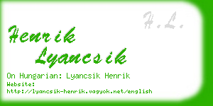 henrik lyancsik business card